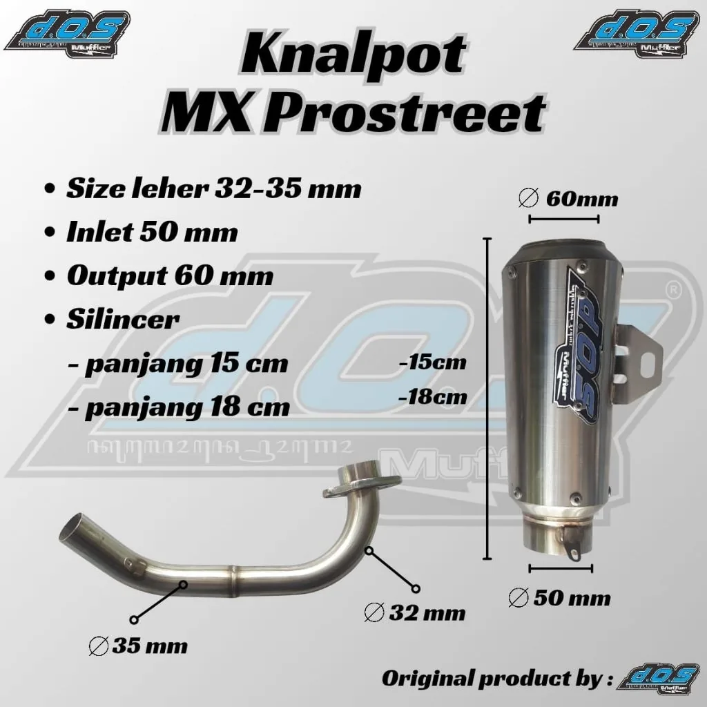 Knalpot D.O.S Muffler MX Prostreet 150cc